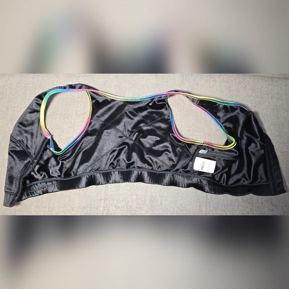 Enell Black & Rainbow Trim Full Coverage Sports Bra Size 4 PRIDE Limited Ed - Picture 8 of 16